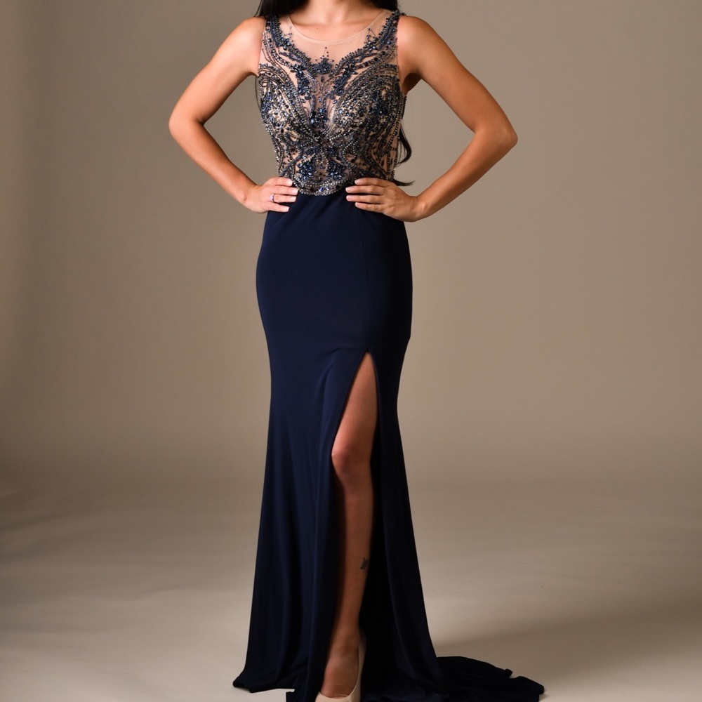 Navy blue prom dress